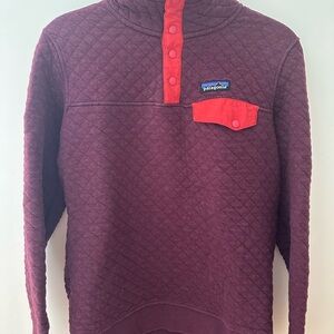 Patagonia Cotton Quilted Sweater - Burgundy and Red